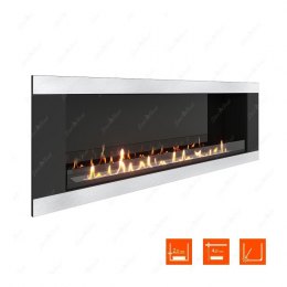 Биокамин в нишу SteelHeat LONG-H 1500 XL (Стекло + Стемалит)